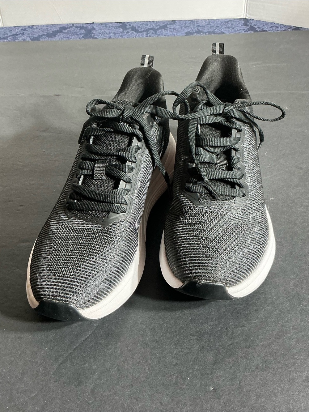 Women’s Black Knit Athletic Sneakers - Unbranded